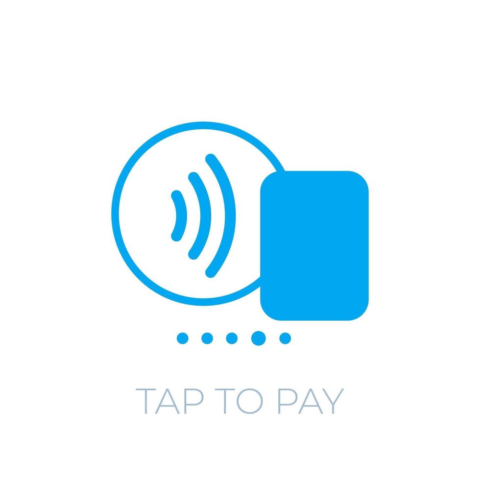 Contactless payment with card tap to pay icon vector