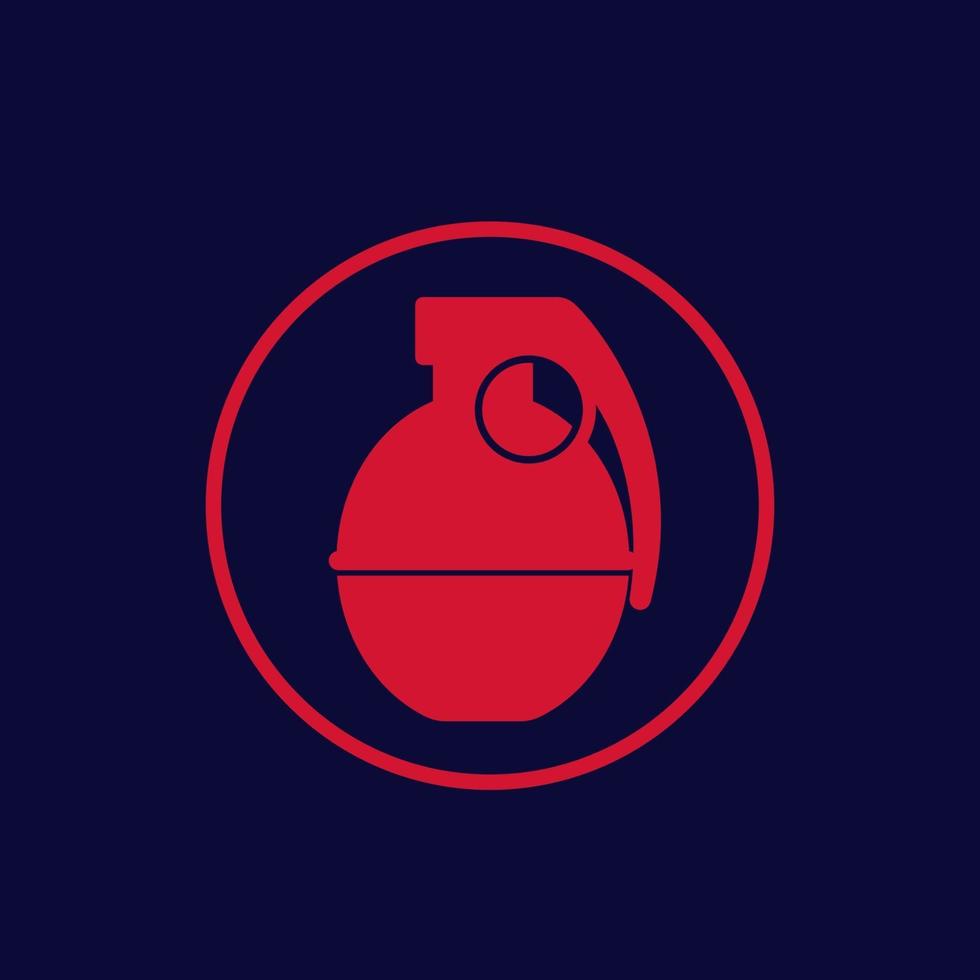 grenade vector icon in circle