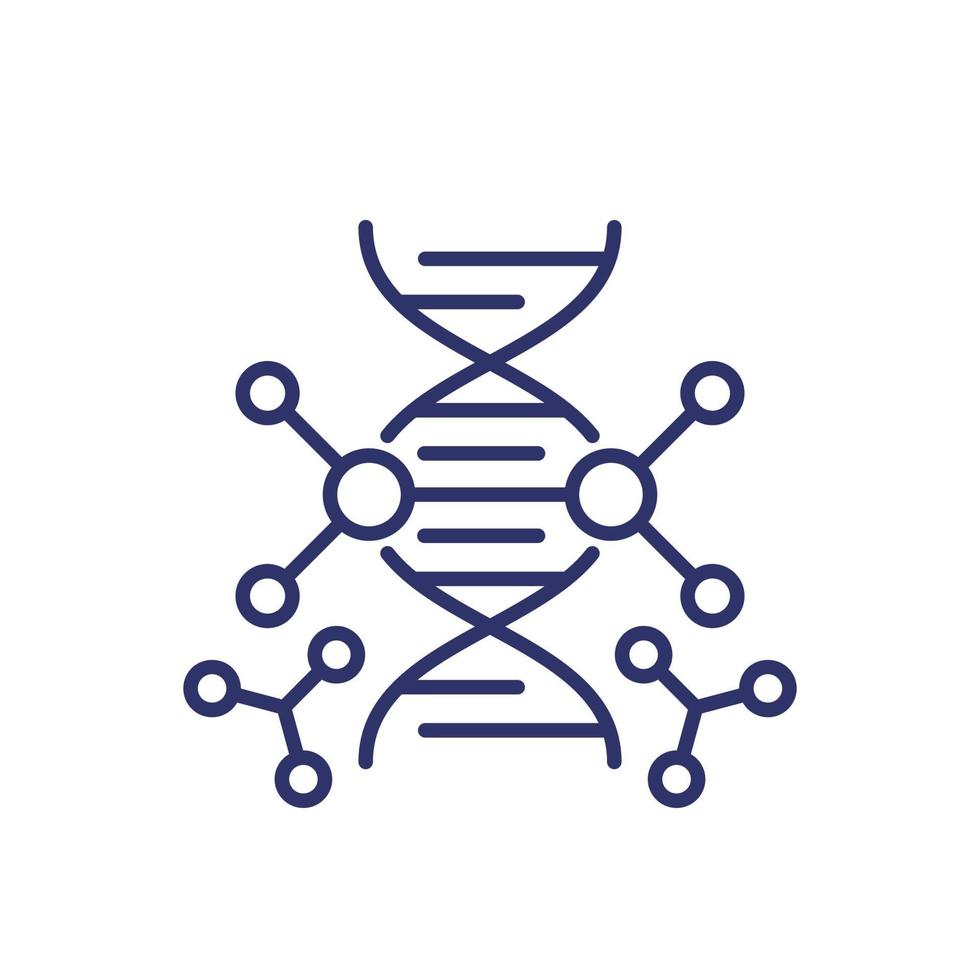genetic engineering and dna modification line icon vector