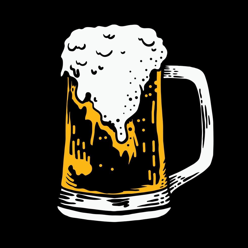 Glass beer vector illustration