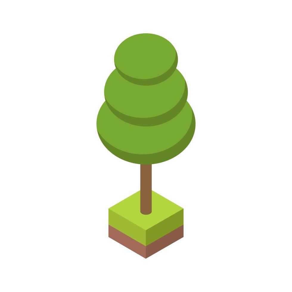 Isometric Tree On White Background vector