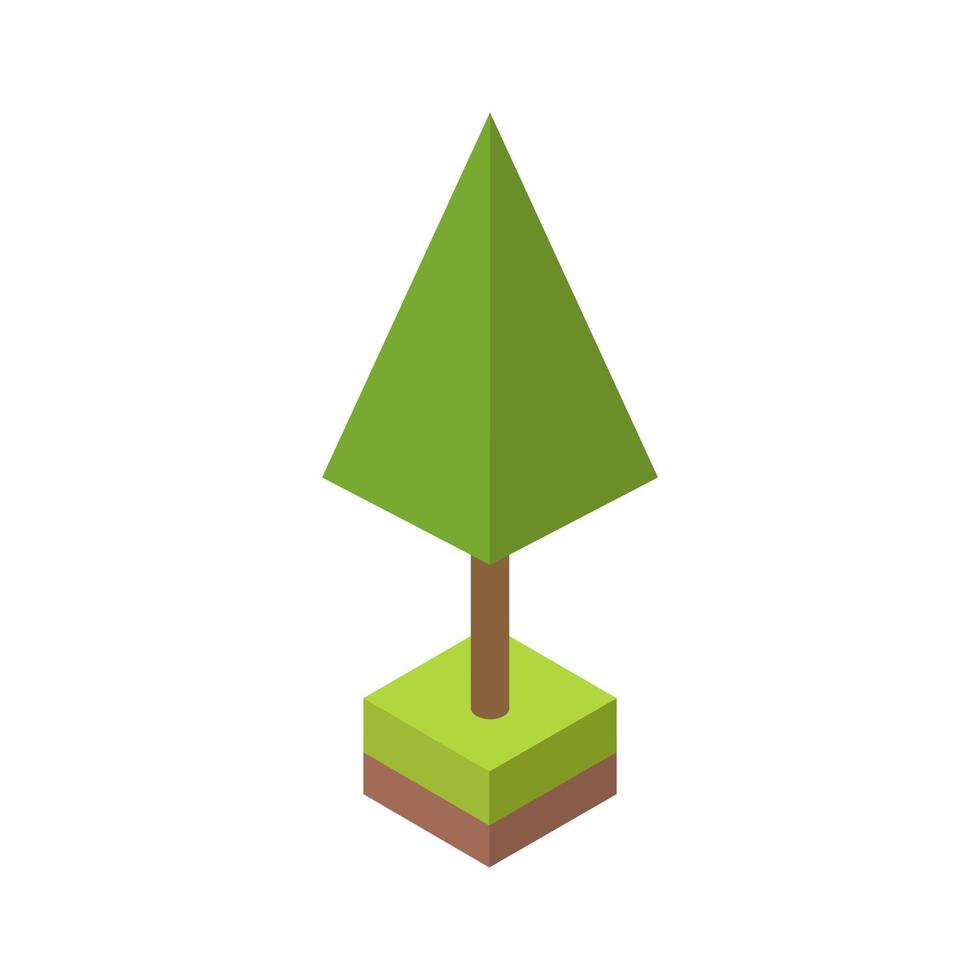 Isometric Tree On White Background vector