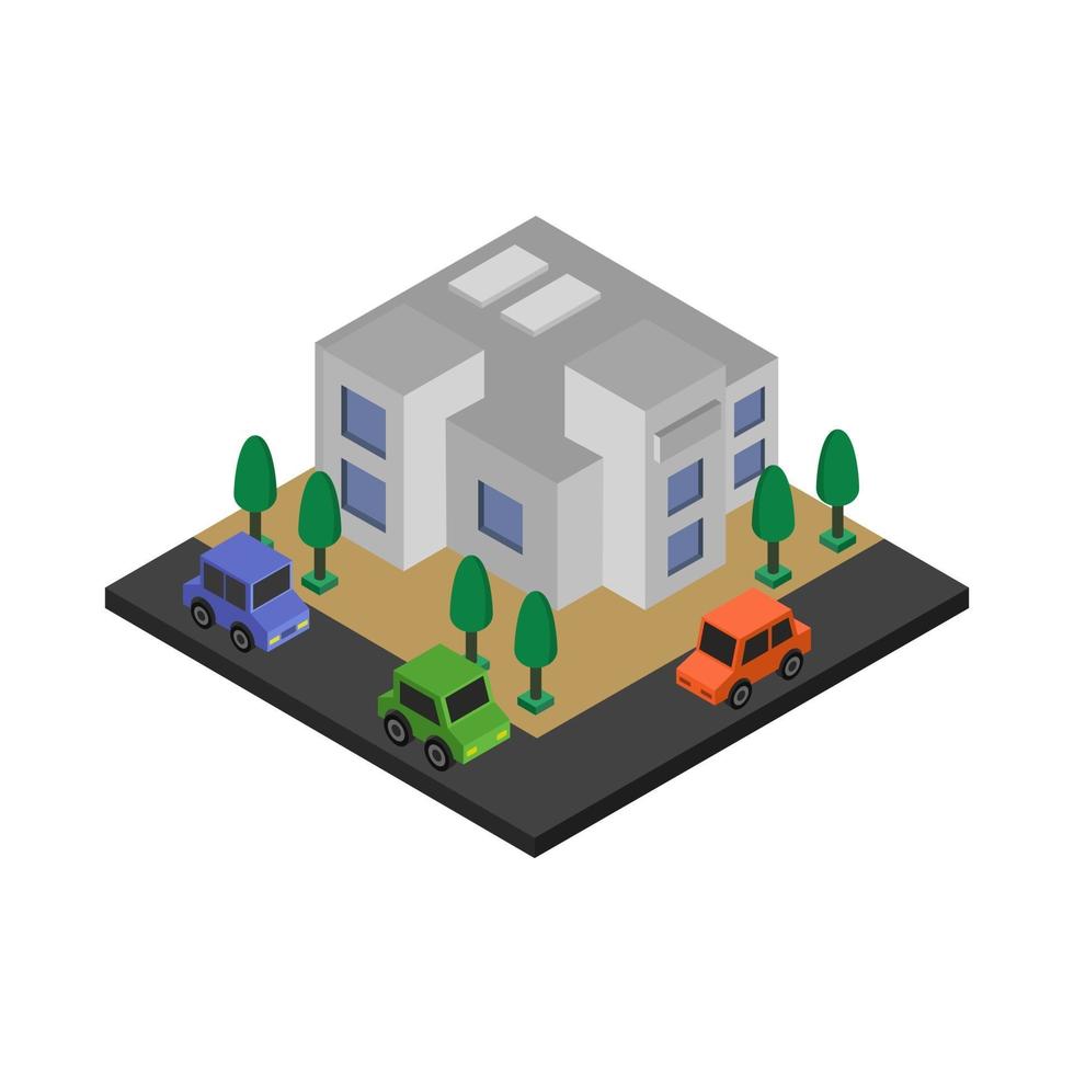 Isometric Market On White Background vector