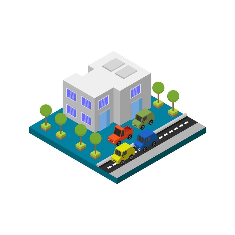 Isometric Market On White Background vector