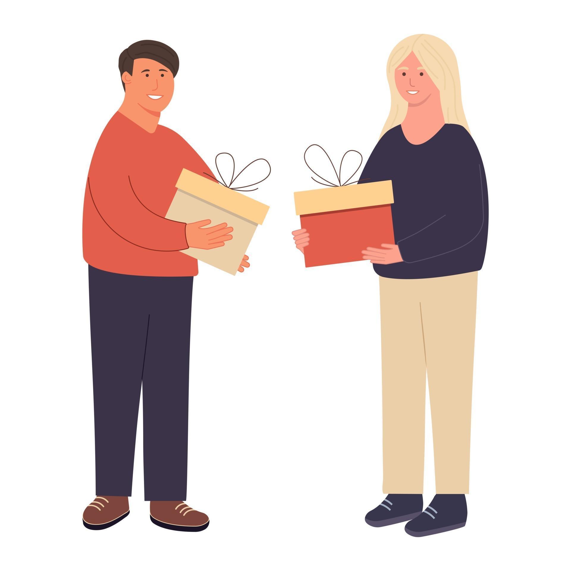 happy-people-give-each-other-gifts-2425594-vector-art-at-vecteezy