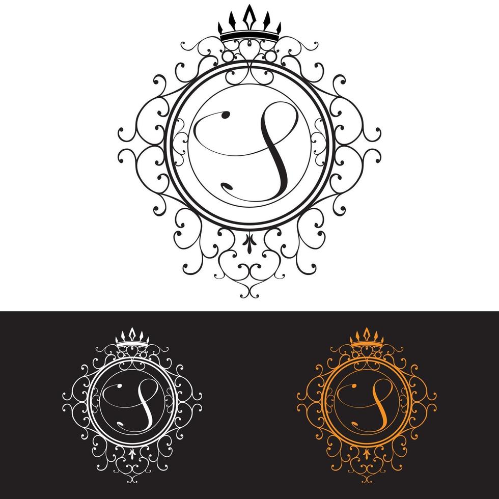 La plantilla de logotipo de lujo de la letra s florece caligráficas elegantes líneas de adorno identidad de signo de negocios para restaurante realeza hotel boutique joyería heráldica moda ilustración vectorial vector