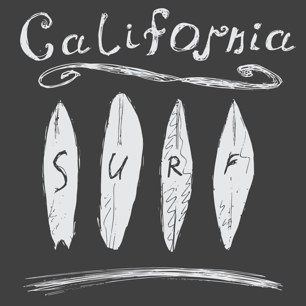 california surf tipografía camiseta impresión diseño gráficos vector cartel insignia aplique etiqueta