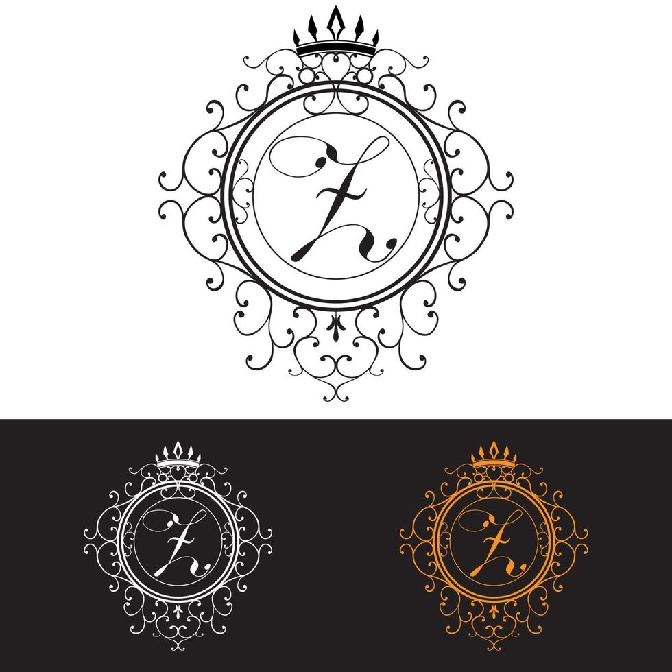 Letter Z Luxury Logo template flourishes calligraphic elegant ornament lines Business sign identity for Restaurant Royalty Boutique Hotel Heraldic Jewelry Fashion vector illustration