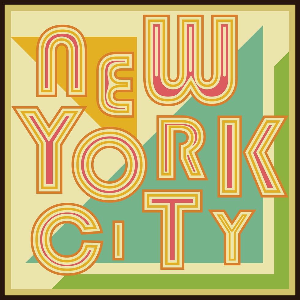 New York City retro vintage typography poster tshirt Printing design vector Badge Applique Label
