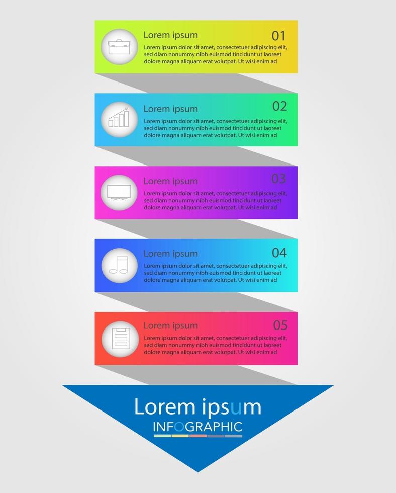 Infographic template in 5 steps Template for diagram graph presentation and chart vector