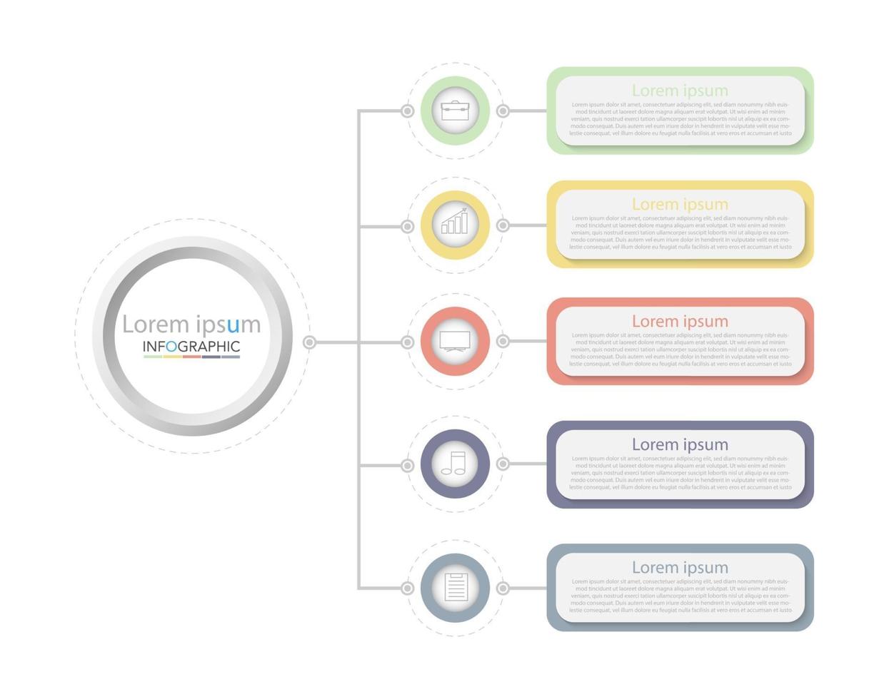 Infographic template in 5 steps Template for diagram graph presentation and chart vector