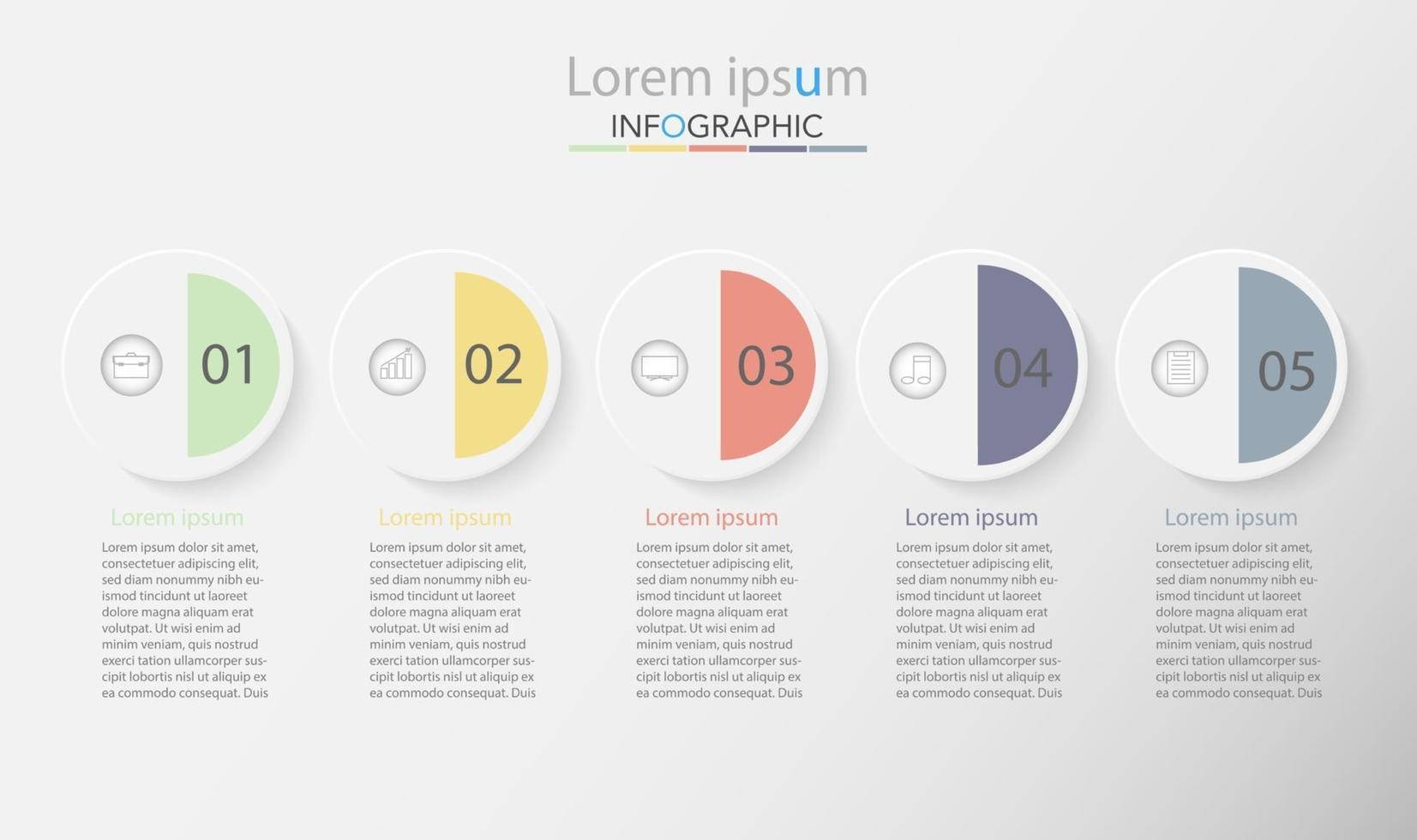 Infographic template in 5 steps Template for diagram graph presentation and chart vector