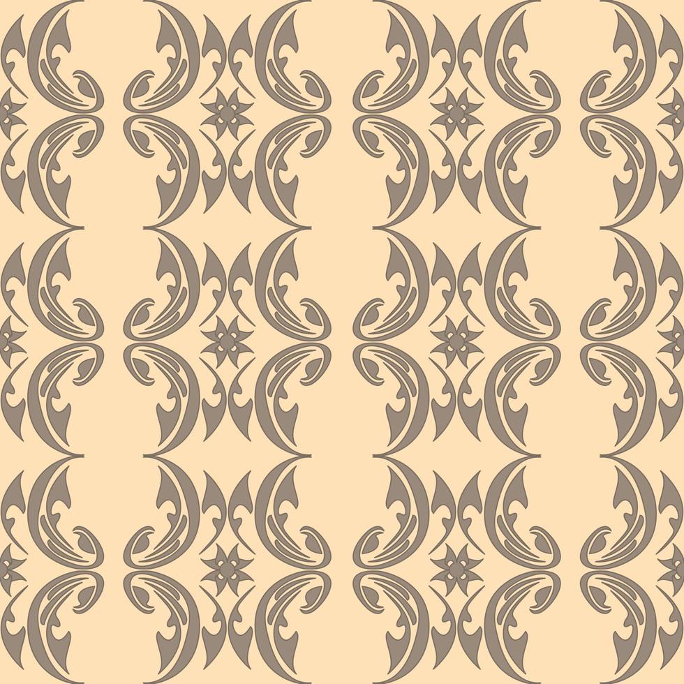 Brown seamless pattern of abstract elements on a cream background vector