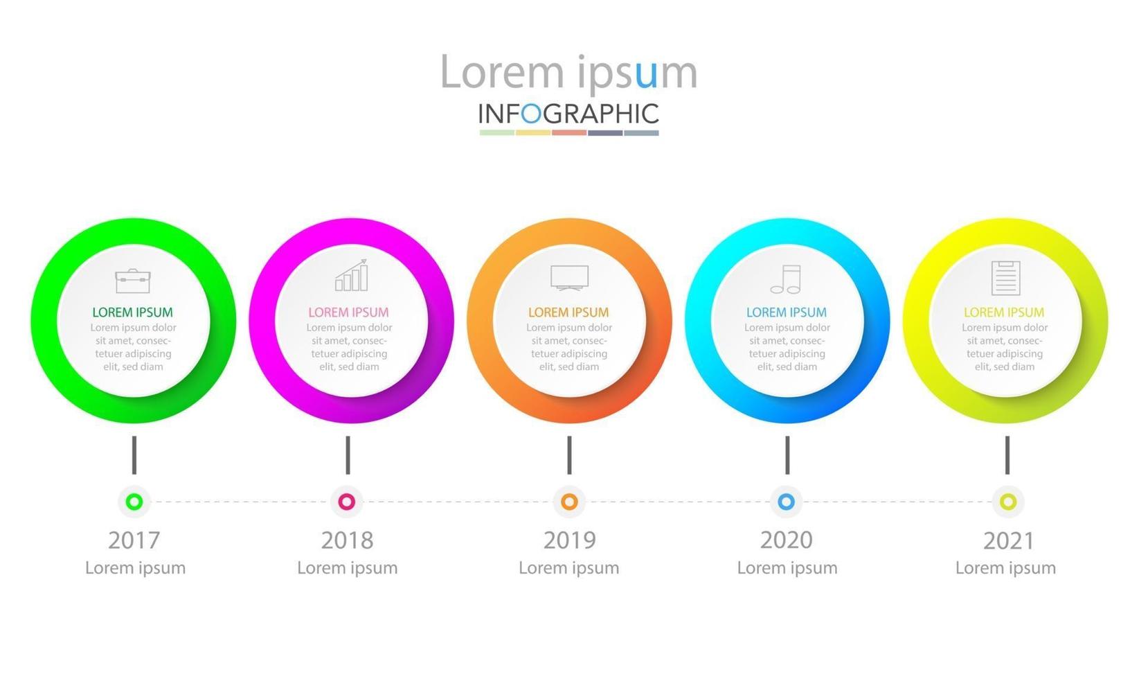 Infographic template in 5 steps Template for diagram graph presentation and chart vector