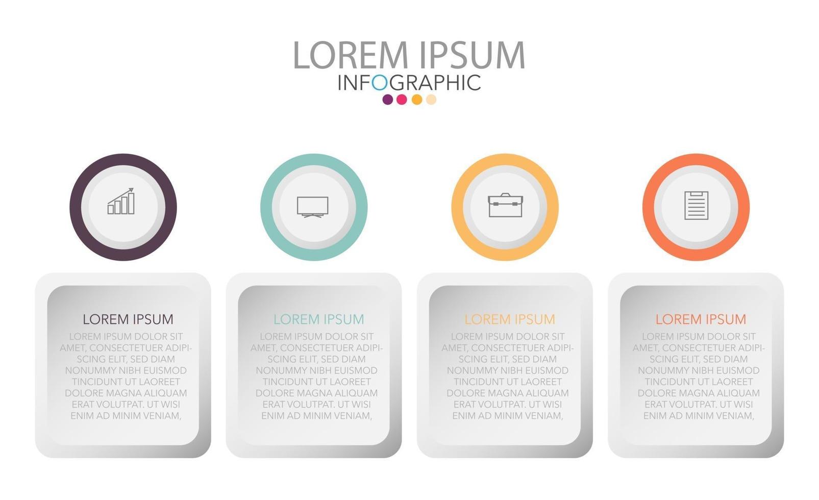 Infographic template in 4 steps Template for diagram graph presentation and chart vector