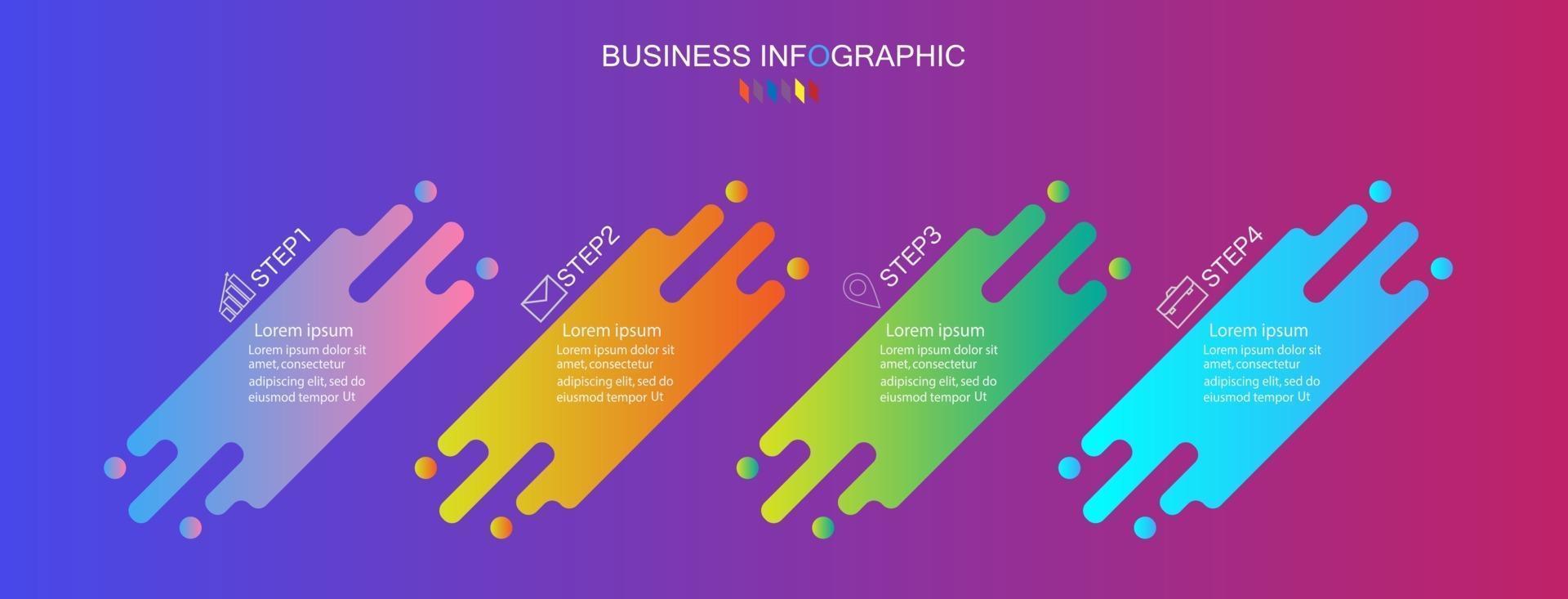 Infographic template in 4 steps Template for diagram graph presentation and chart vector