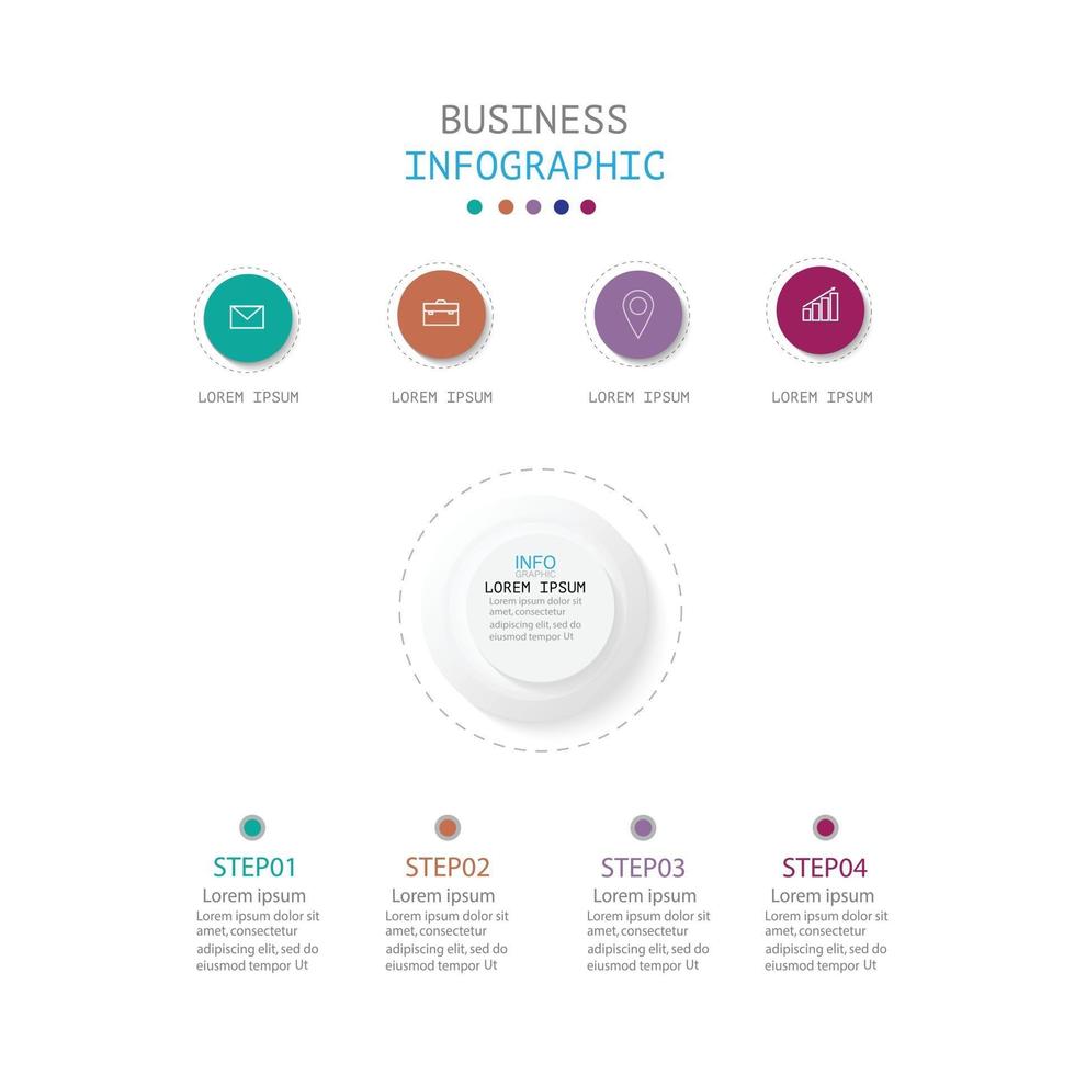 Infographic template in 4 steps Template for diagram graph presentation and chart vector