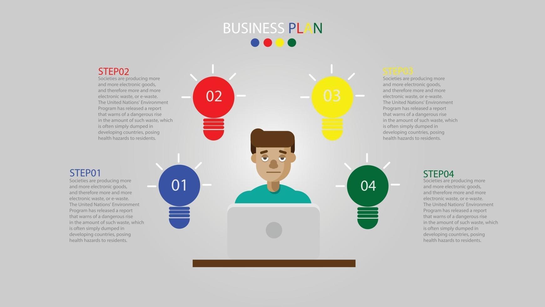 Infographic template in 4 steps Template for diagram graph presentation and chart vector