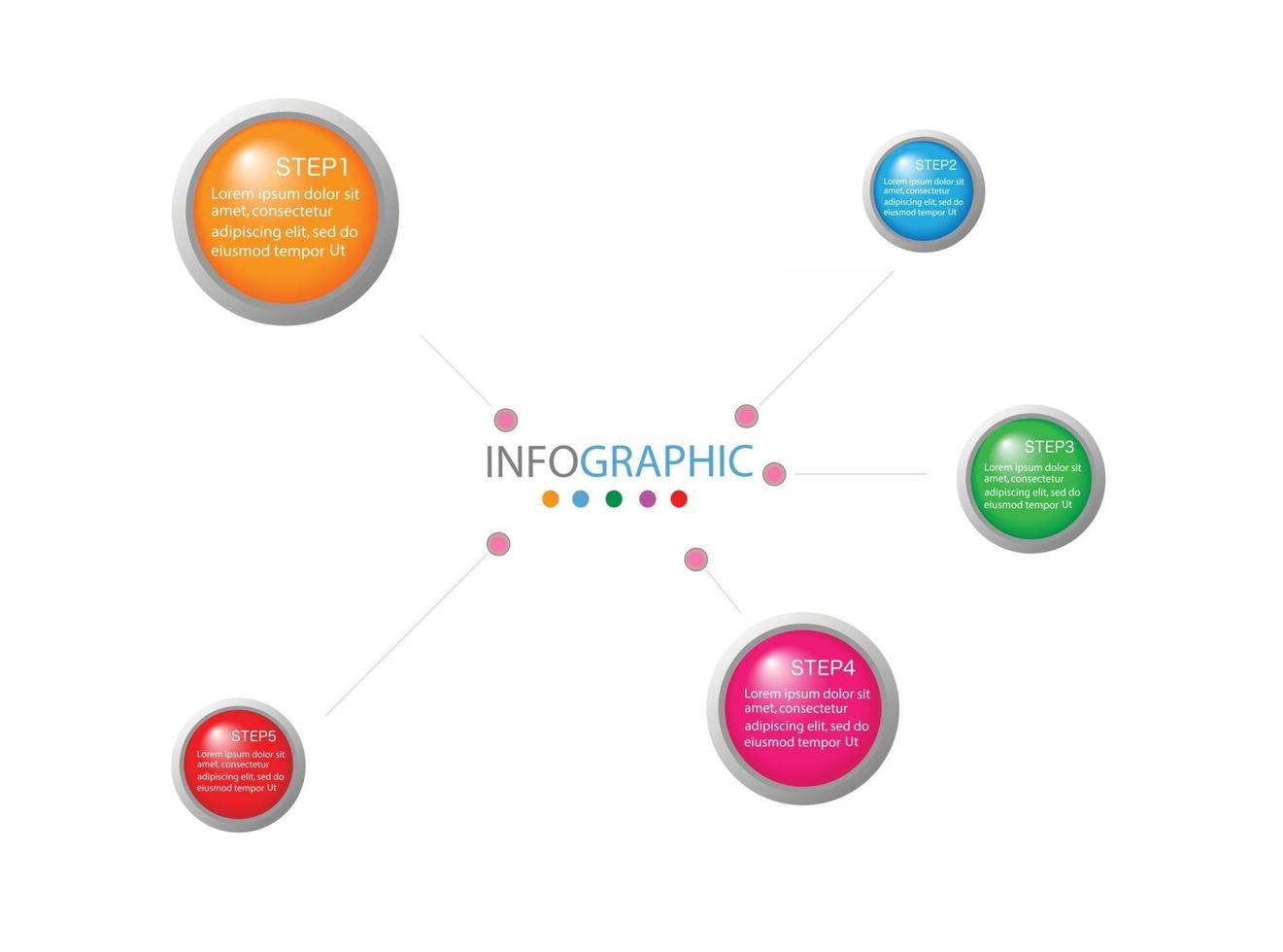 Infographic template in 4 steps Template for diagram graph presentation and chart vector