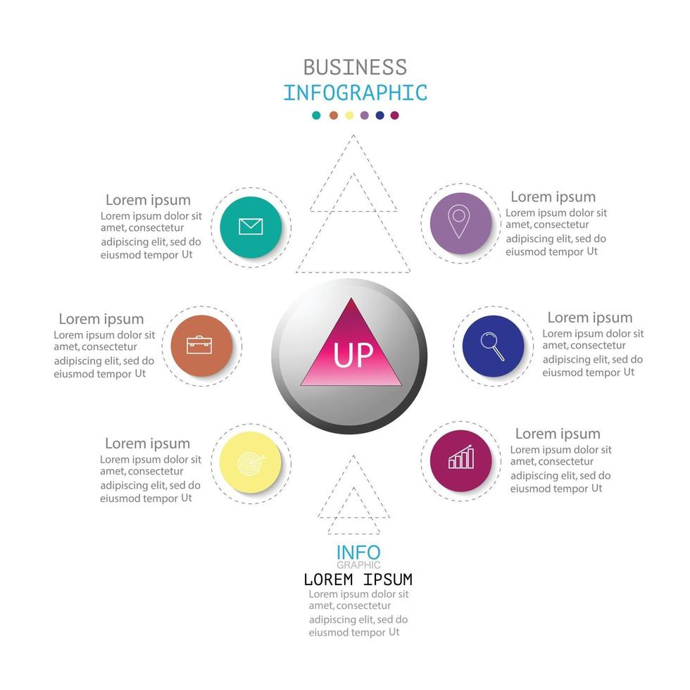 Plantilla de infografía en 4 pasos Plantilla para presentación de gráfico de diagrama y gráfico vector