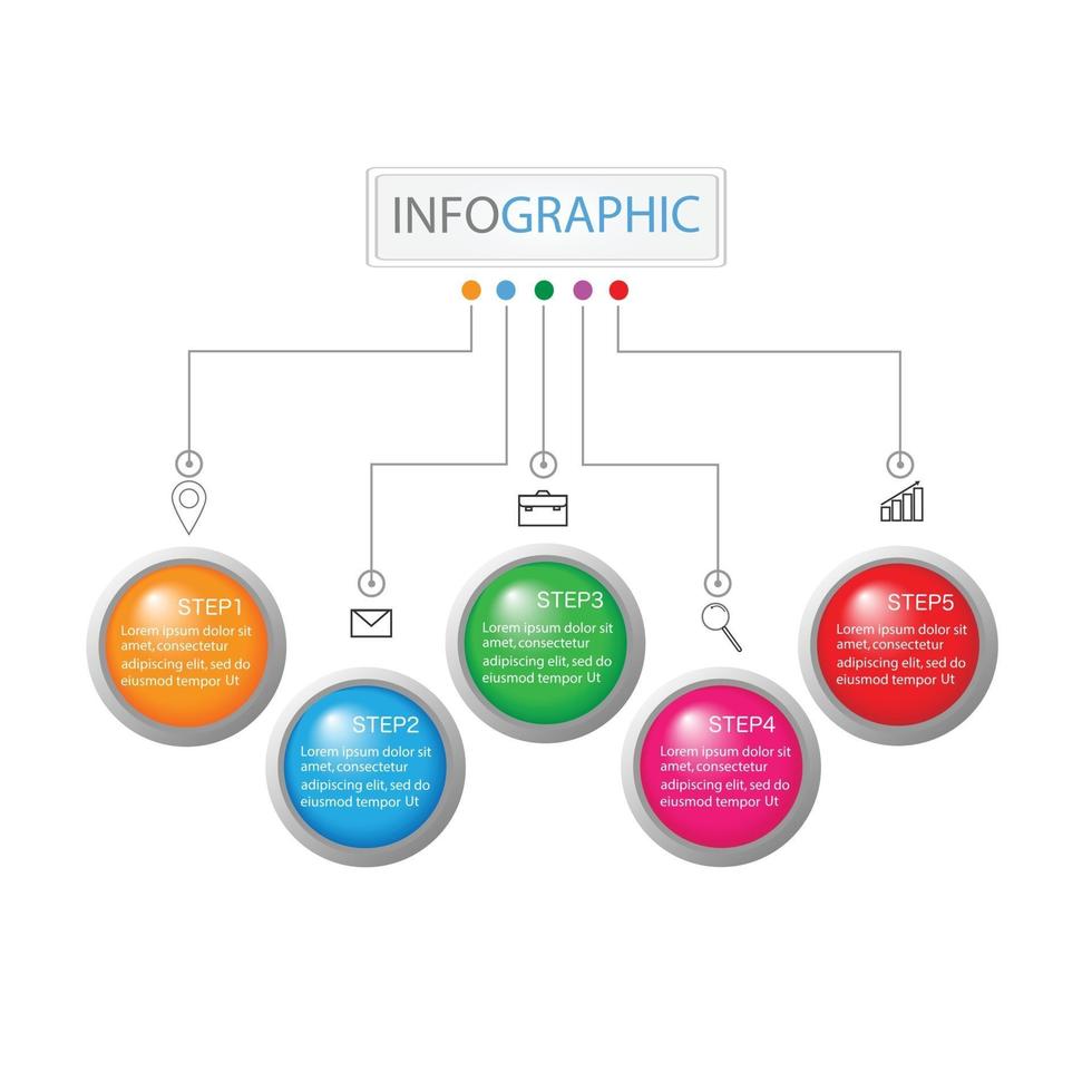 Infographic template in 4 steps Template for diagram graph presentation and chart vector