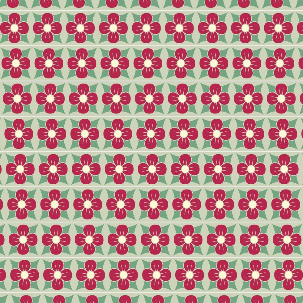 red floral and flowers seamless pattern vector