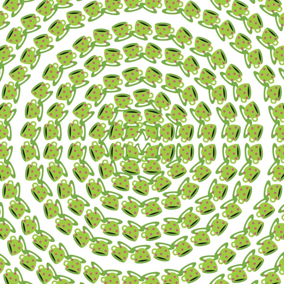 tazas de colores verdes círculo de patrones sin fisuras vector