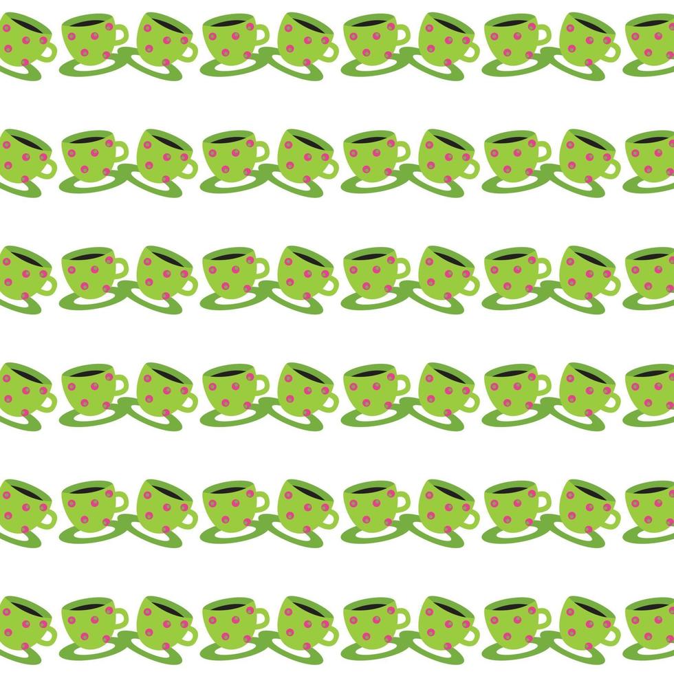 green cups seamless pattern beautiful vector