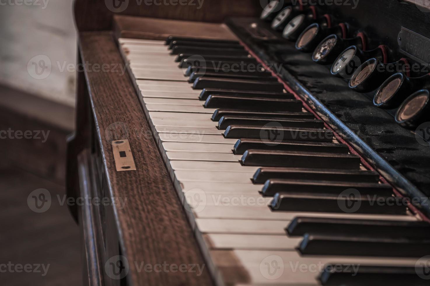 Keys of an old organ photo