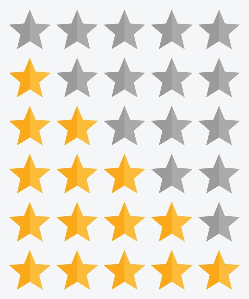 Five stars rating icon vector