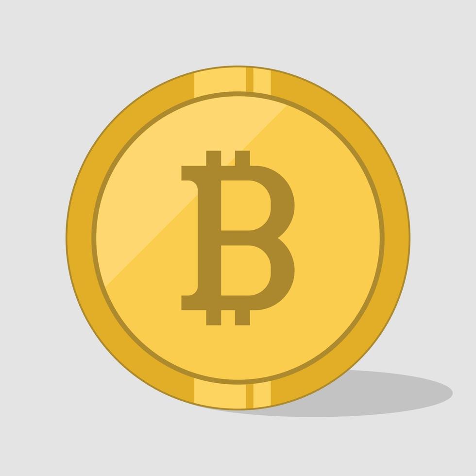 Flat design bitcoin icon vector