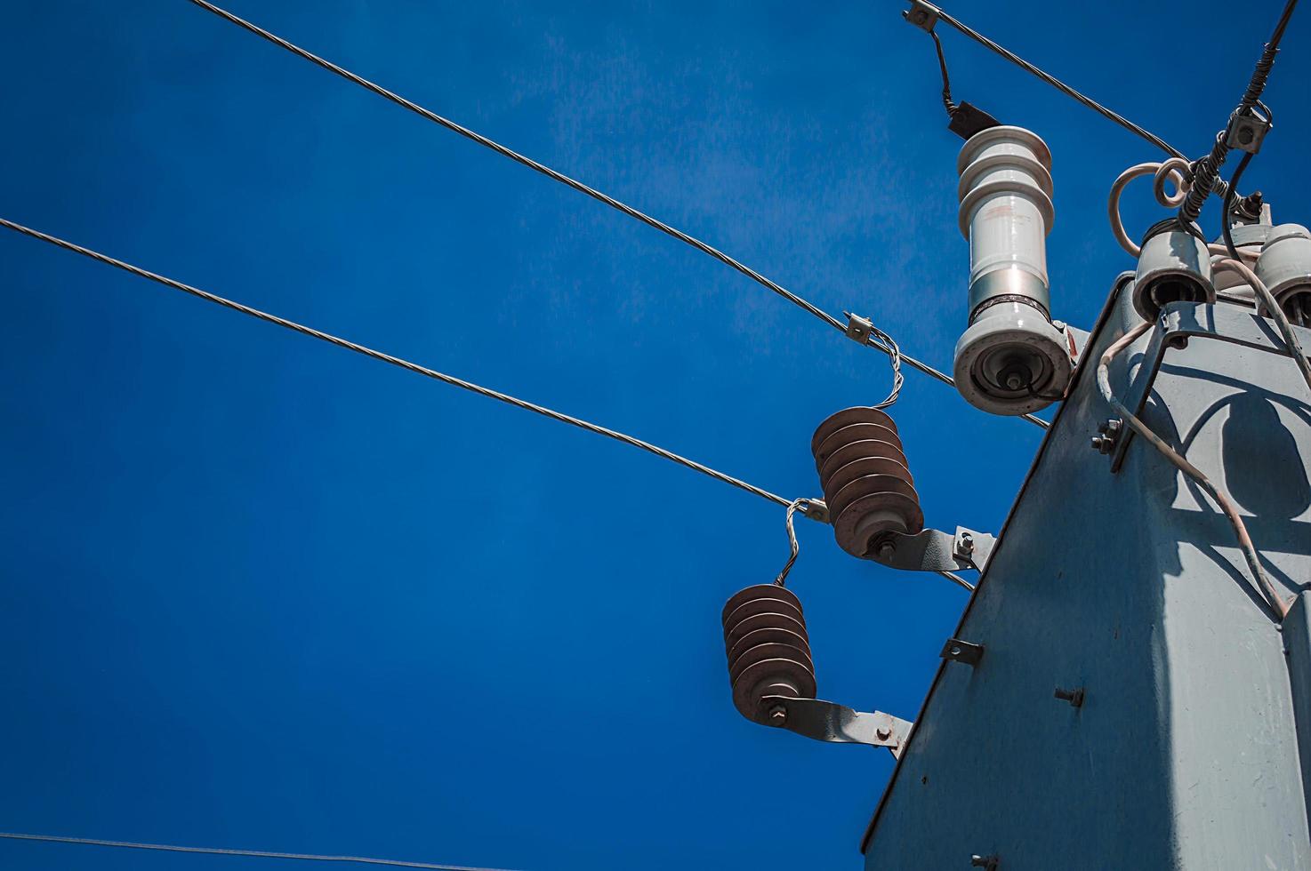 transformer box in blue sky photo