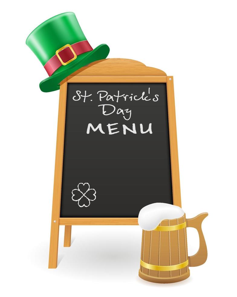 items and attributes of the national holiday of saint patrick vector illustration isolated on white background