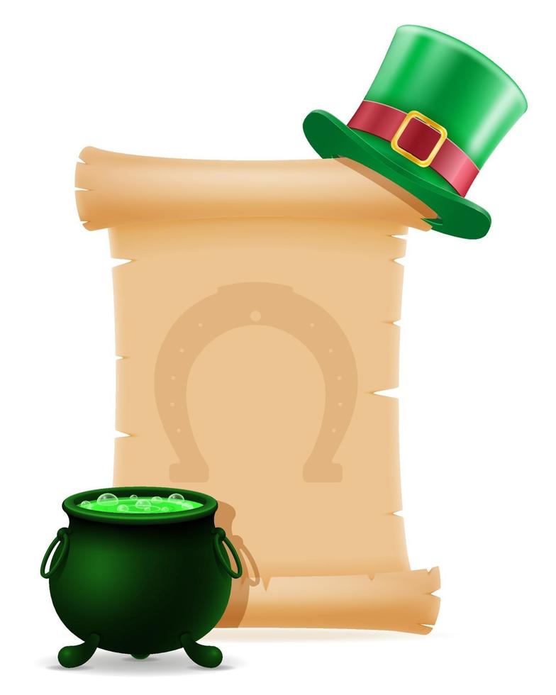 items and attributes of the national holiday of saint patrick vector illustration isolated on white background