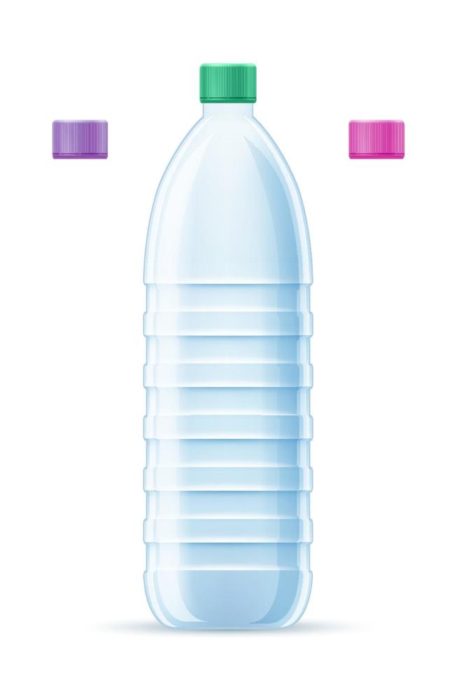 botella de plástico para agua potable ilustración vectorial transparente aislado sobre fondo blanco vector