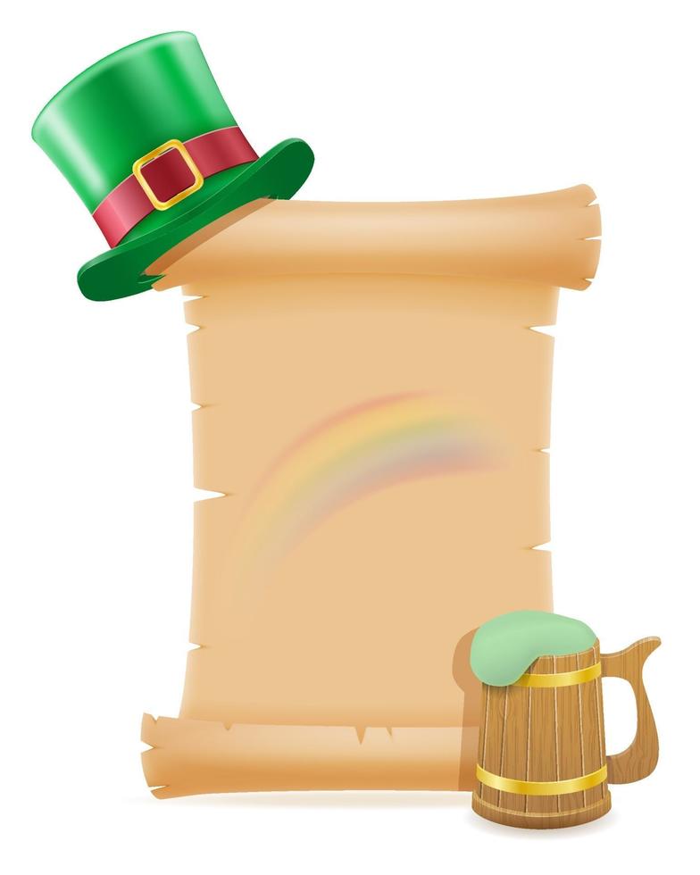 items and attributes of the national holiday of saint patrick vector illustration isolated on white background