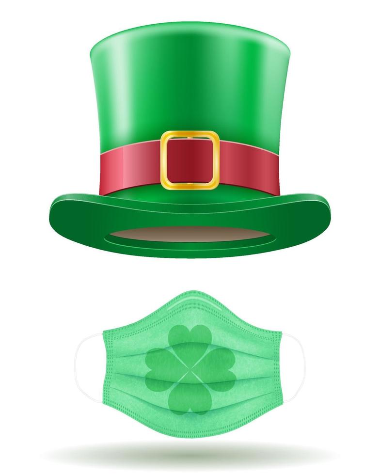 items and attributes of the national holiday of saint patrick vector illustration isolated on white background