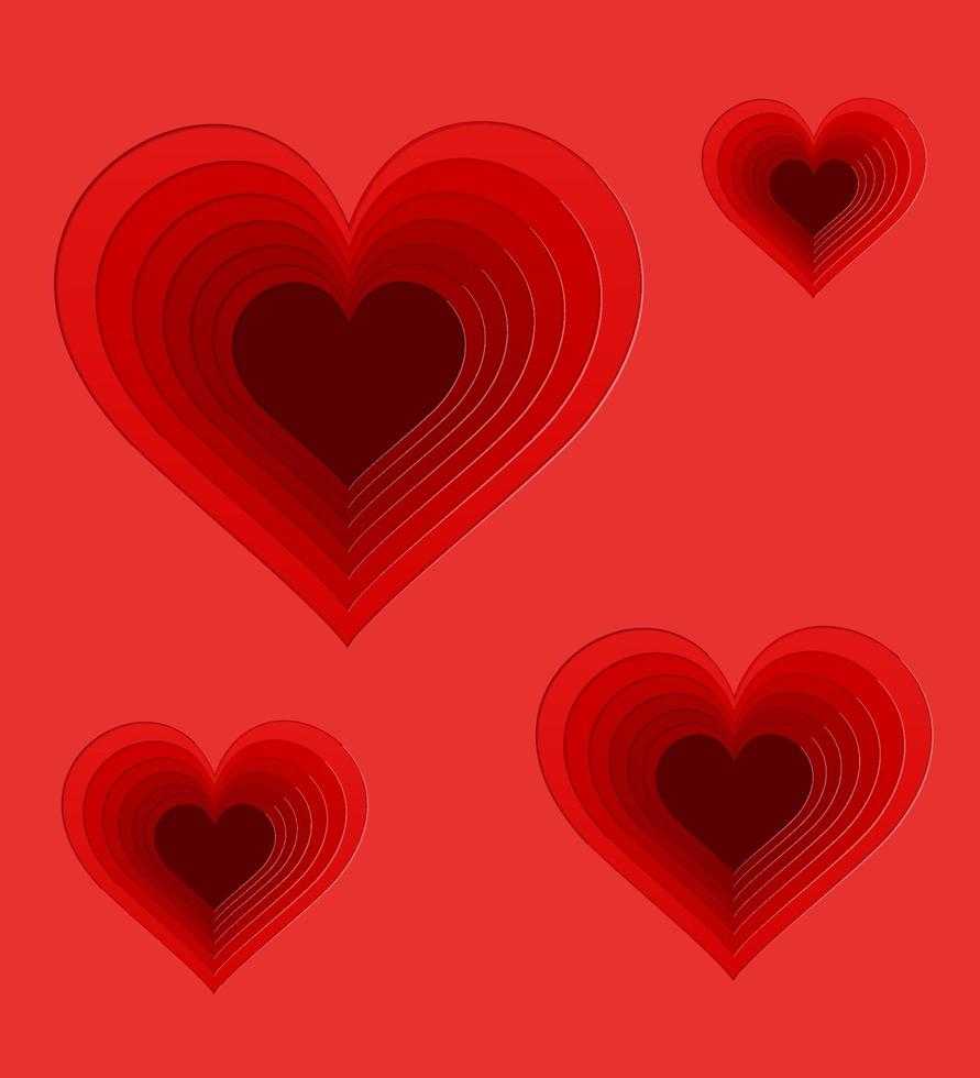 heart cut paper layers with shadow for design vector illustration