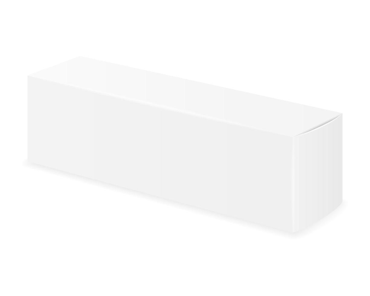 Plantilla en blanco de embalaje de caja de cartón vacía para ilustración de vector de stock de diseño aislado sobre fondo blanco