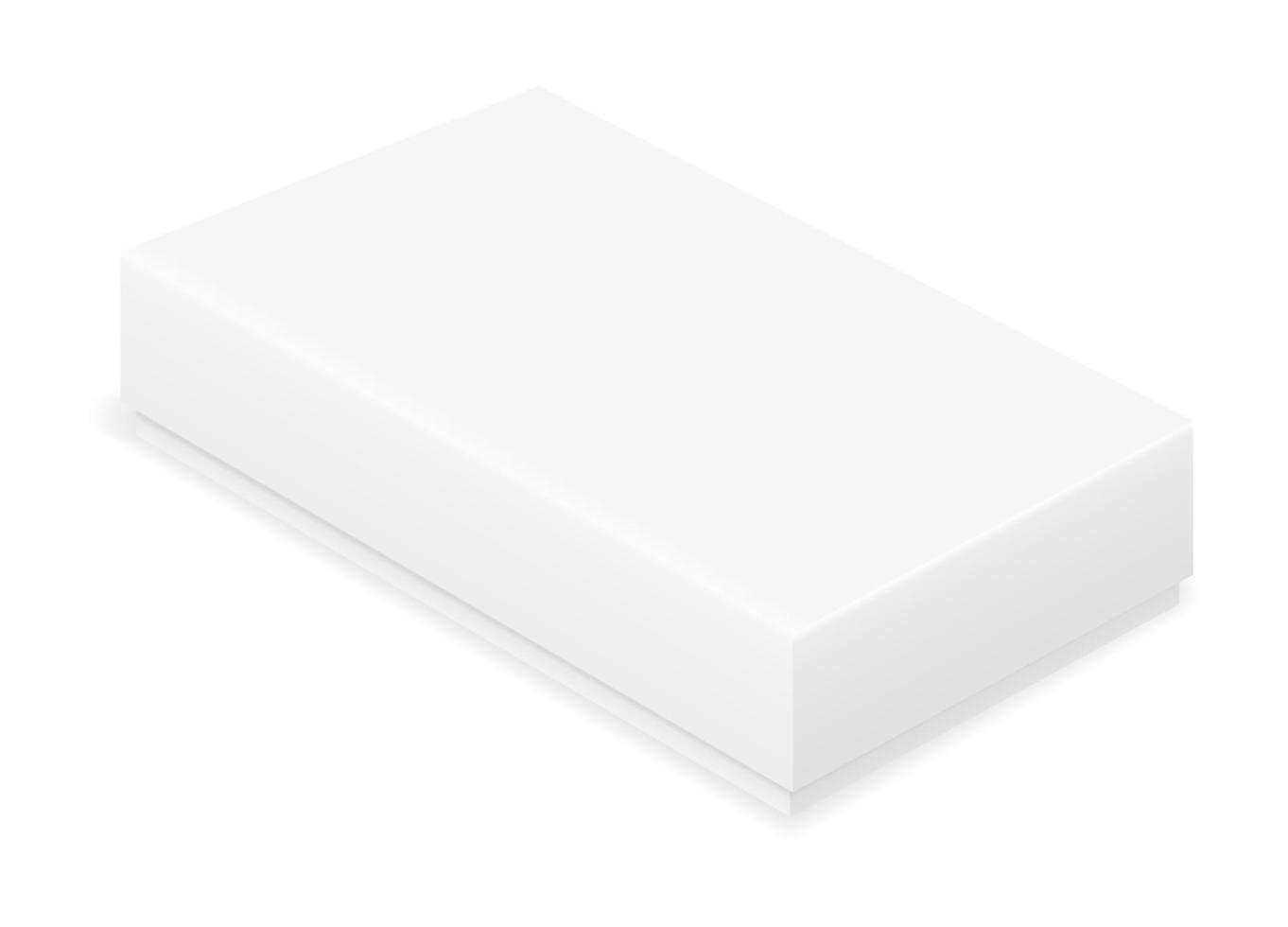 Plantilla en blanco de embalaje de caja de cartón vacía para ilustración de vector de stock de diseño aislado sobre fondo blanco