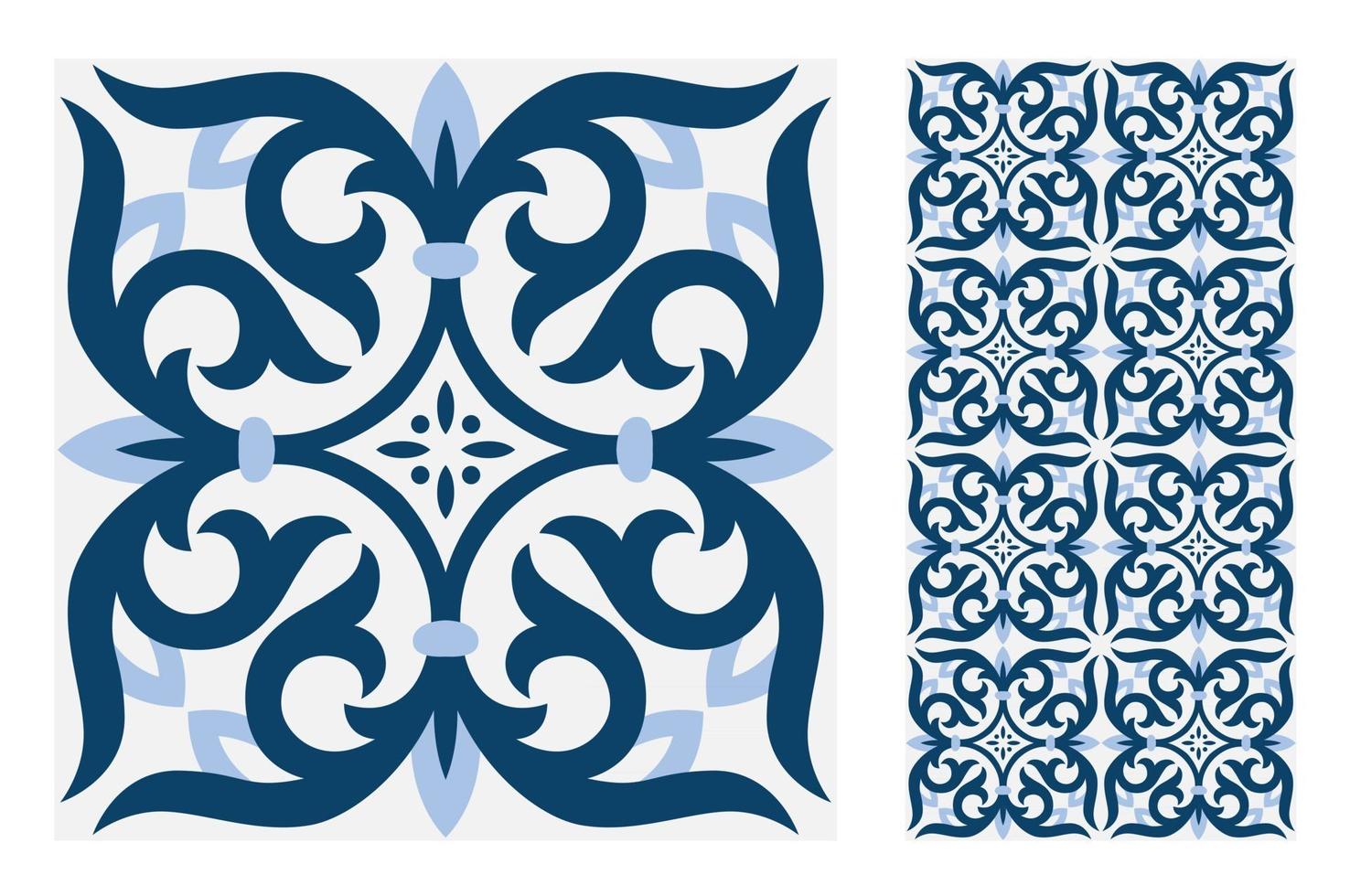 vintage tiles patterns antique seamless vector