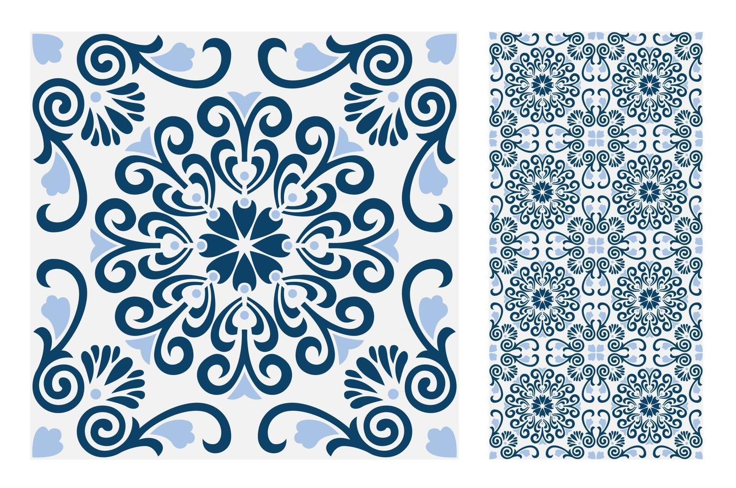 vintage tiles patterns antique seamless vector