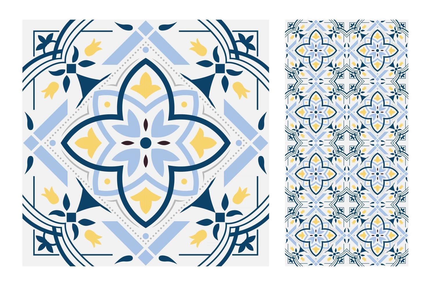 patrones de azulejos vintage antiguo sin costura vector