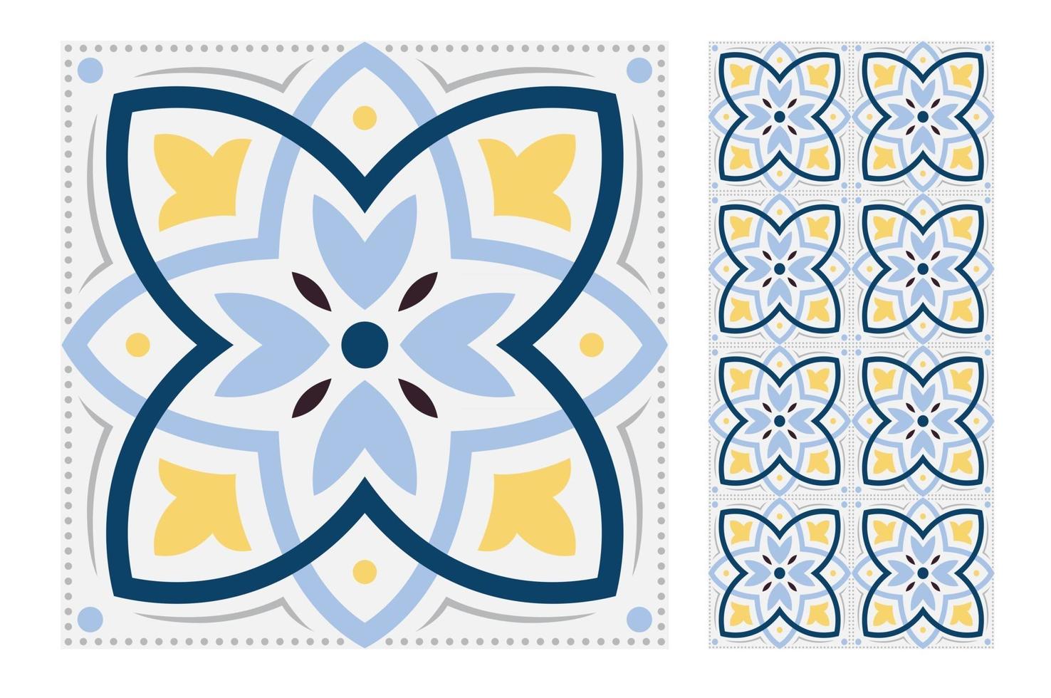 vintage tiles patterns antique seamless vector