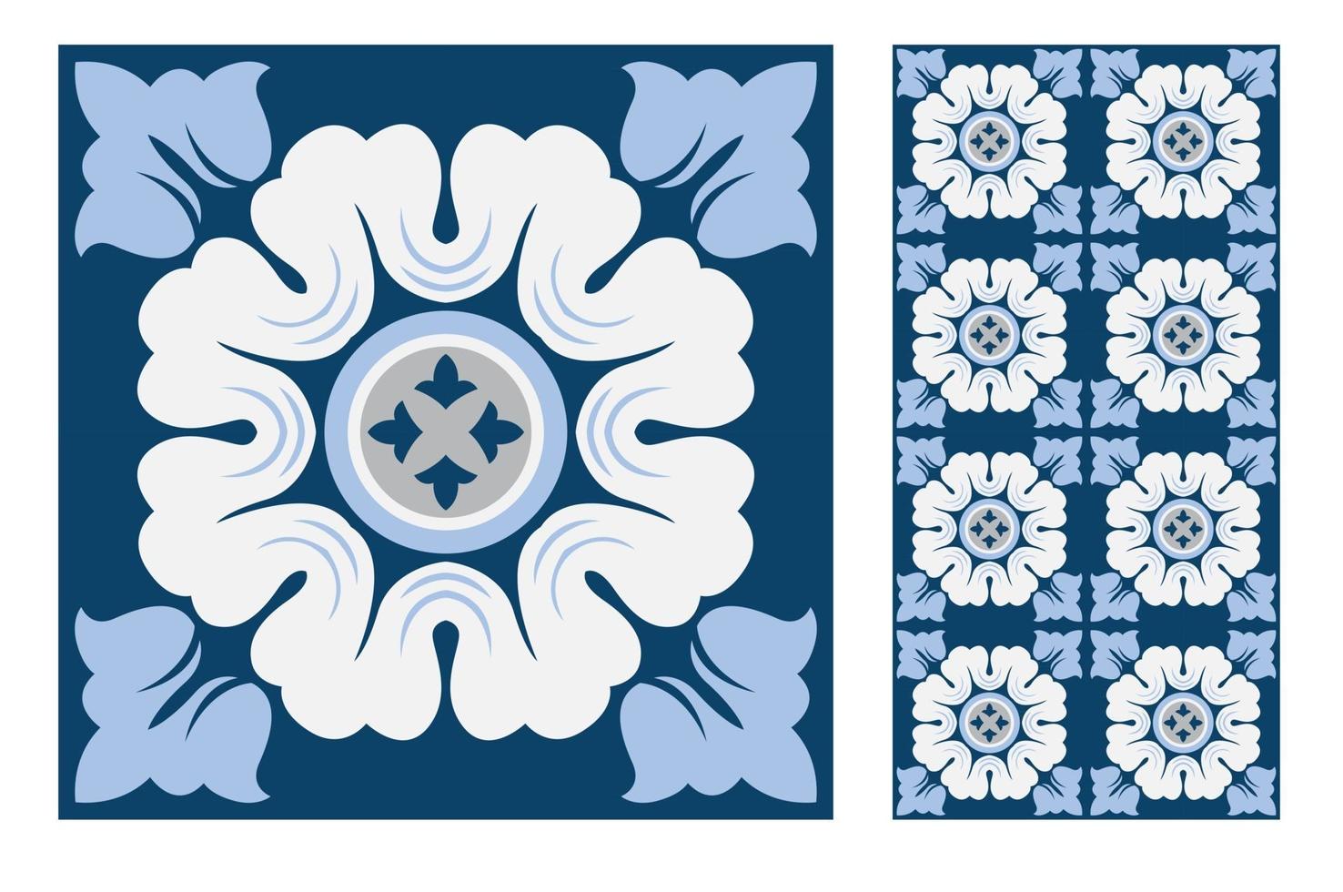 vintage tiles patterns antique seamless vector