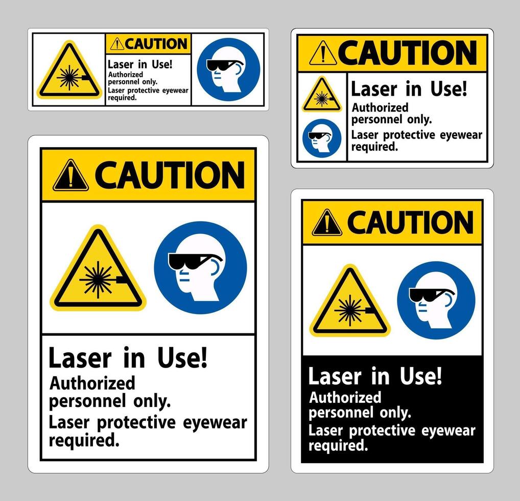 Caution Sign Laser In Use Authorized Personnel Only Laser Protec vector