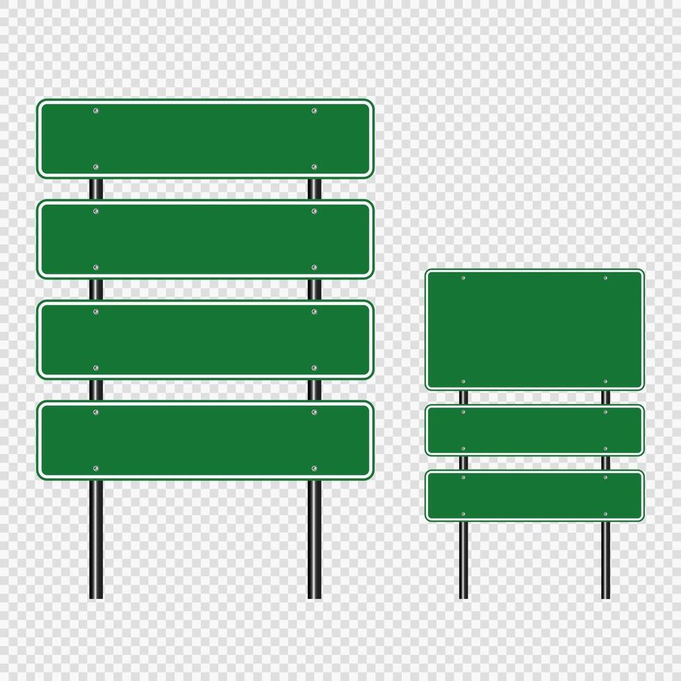 Green traffic sign Road board signs vector