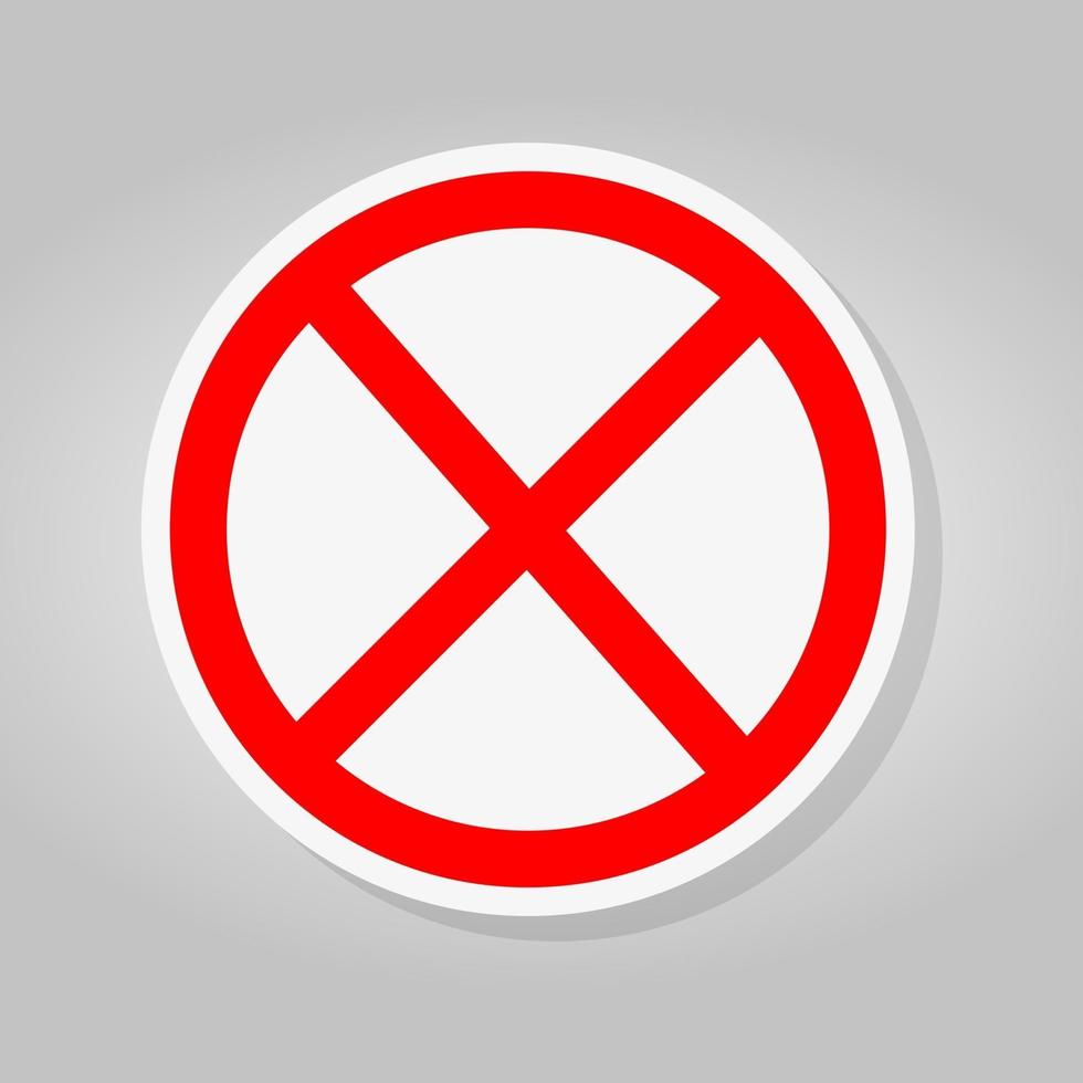 No Sign Empty Red Crossed Out Circle Not Allowed Sign vector