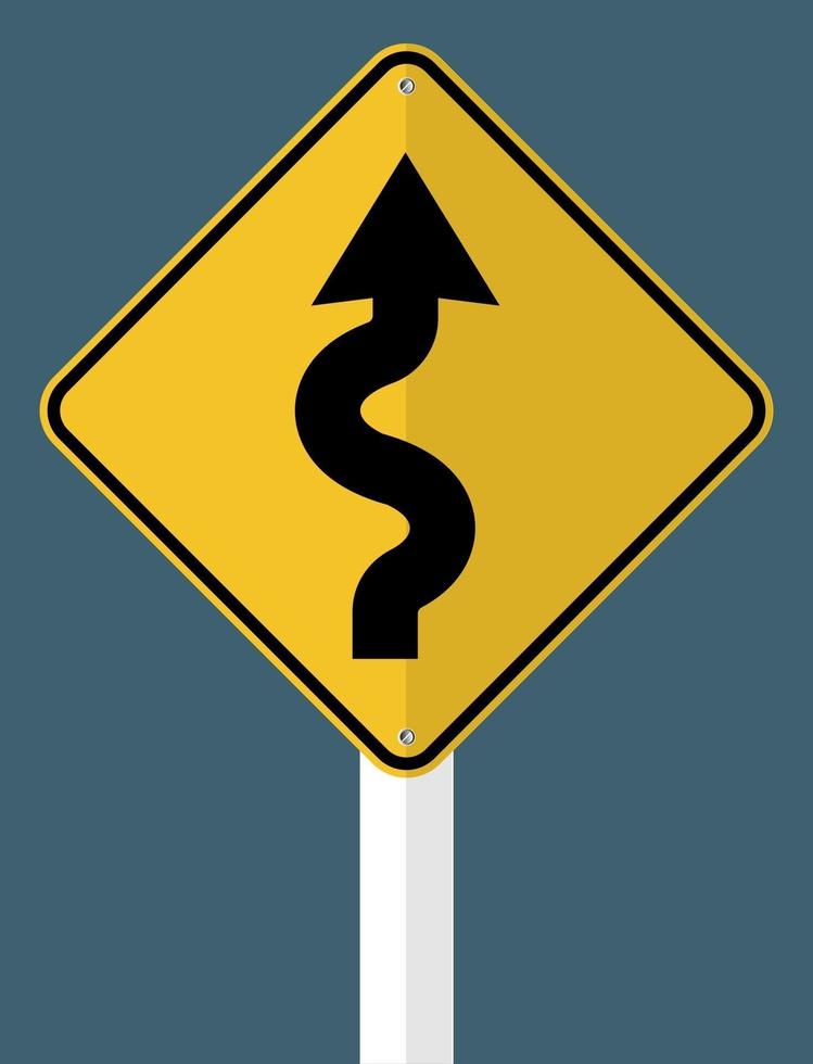 Right winding road Sign vector