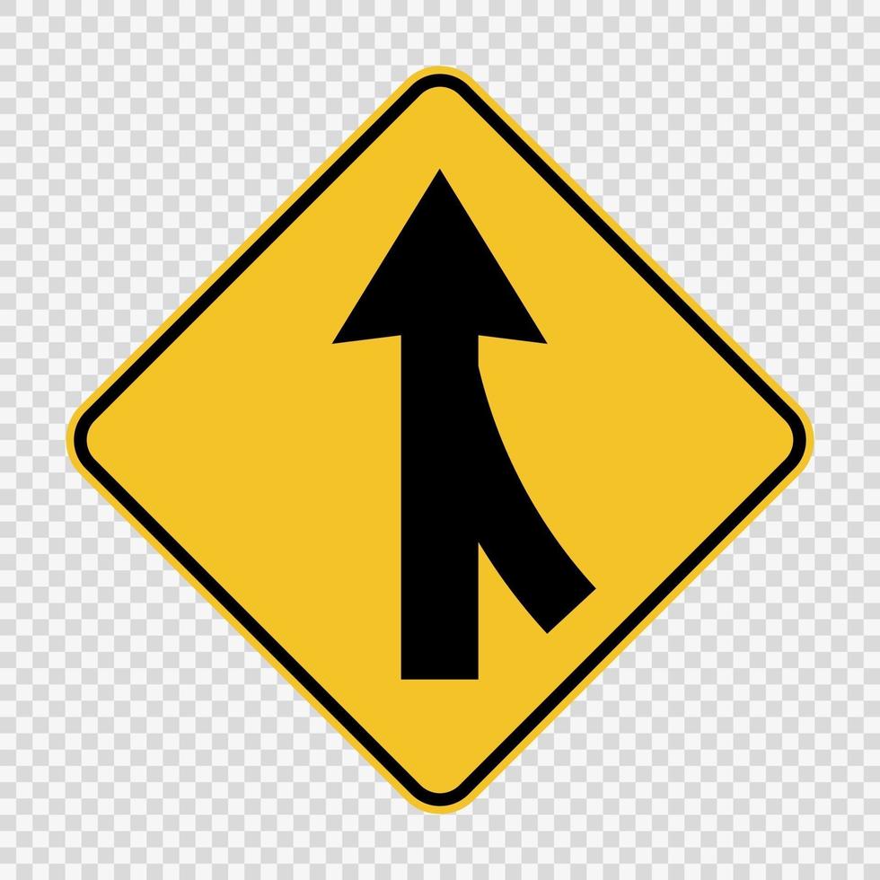 Lanes merging right sign vector